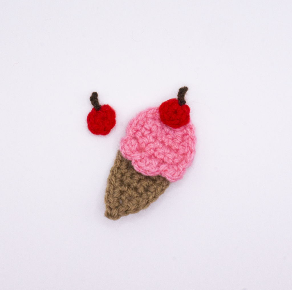 Crochet Ice Cream Cone Pin