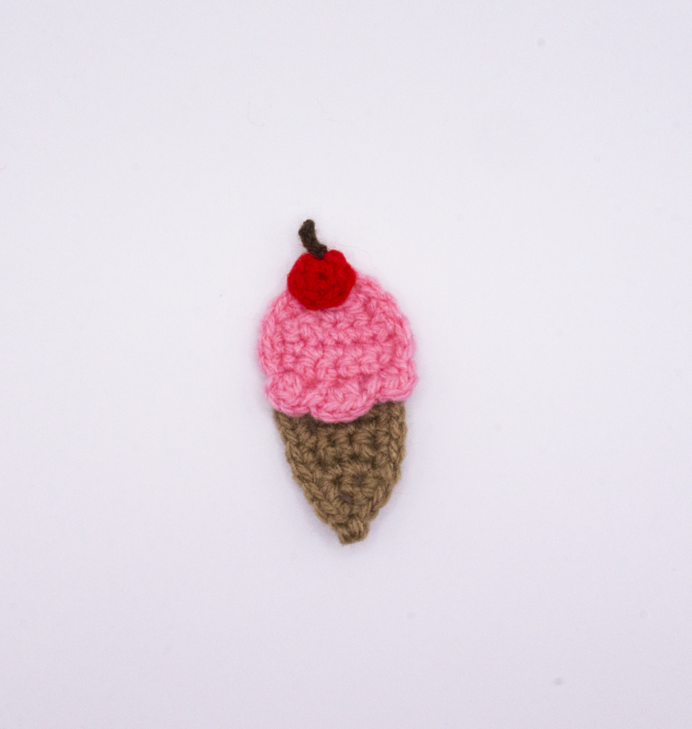 Crochet Ice Cream Cone Pin