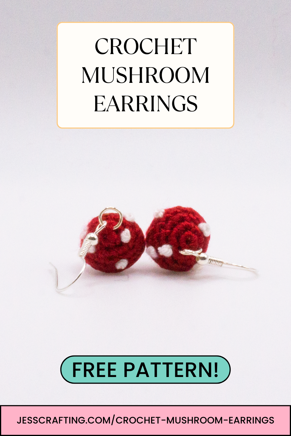 Crochet Mushroom Earrings