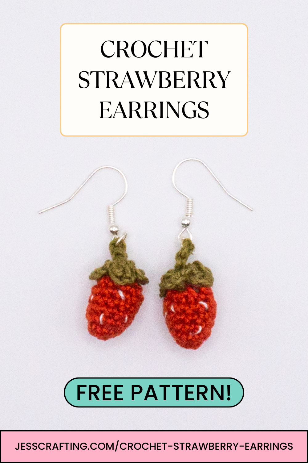 Crochet Strawberry Earrings