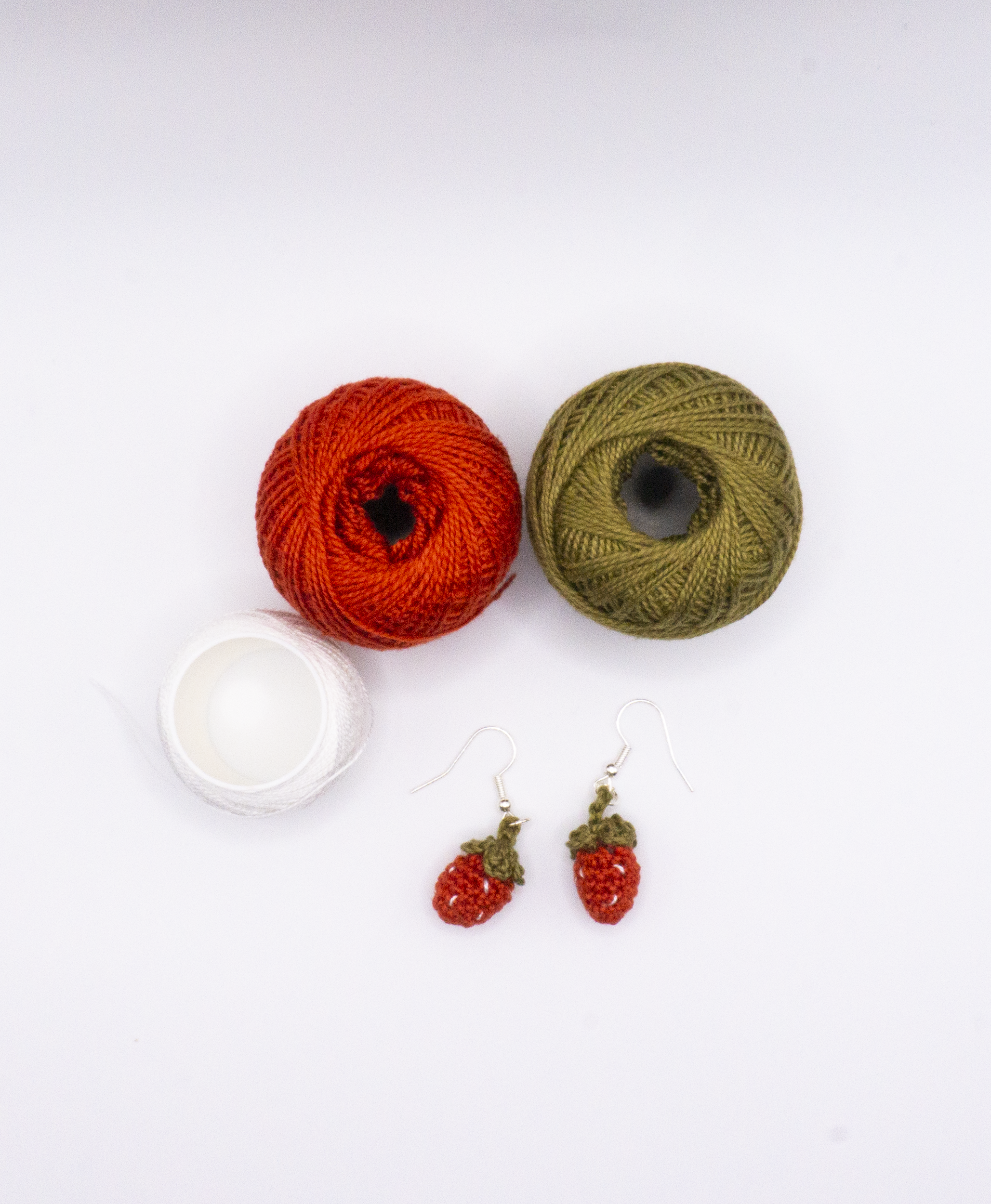 Crochet Strawberry Earrings 4
