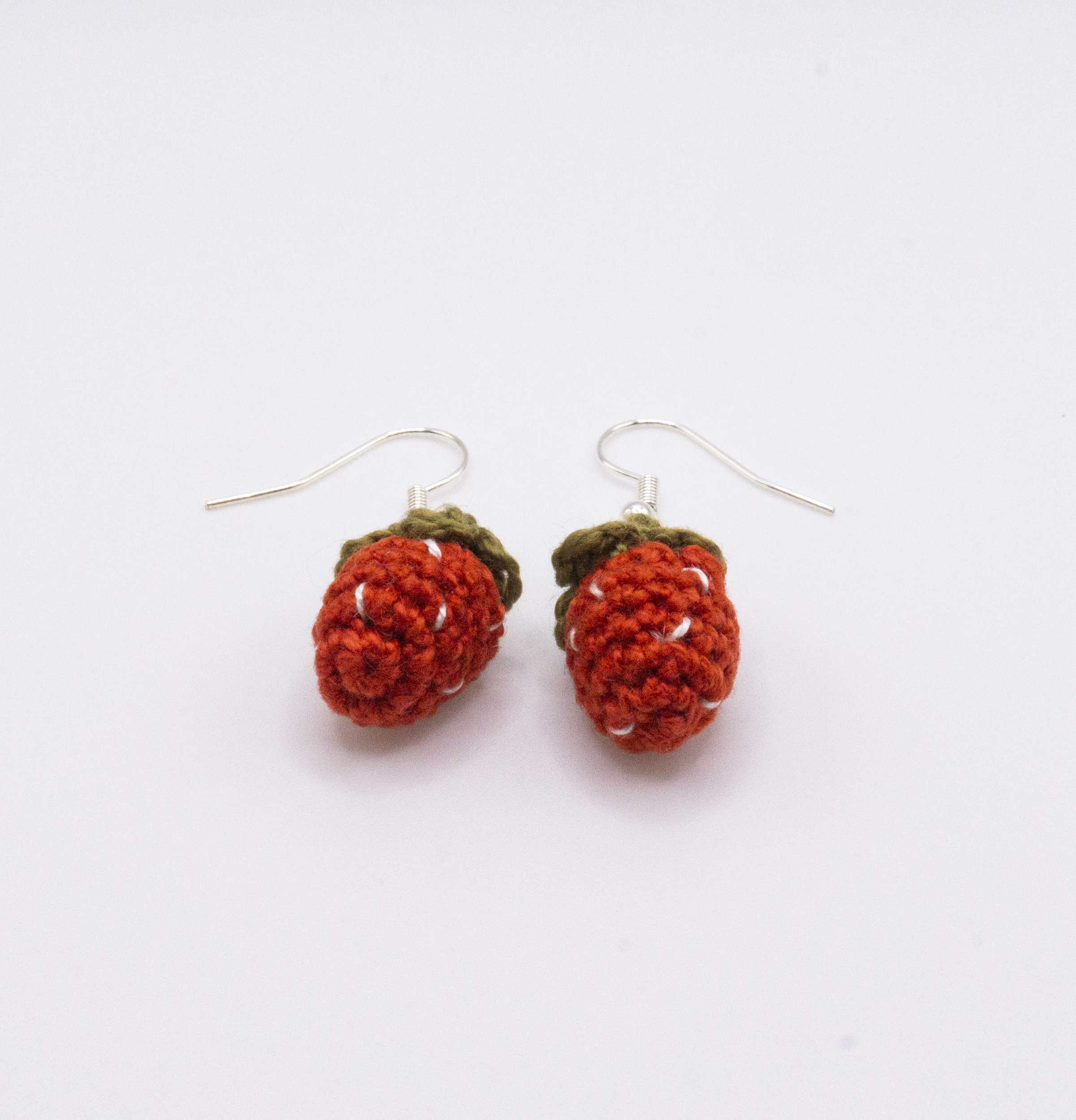 Crochet Strawberry Earrings 1