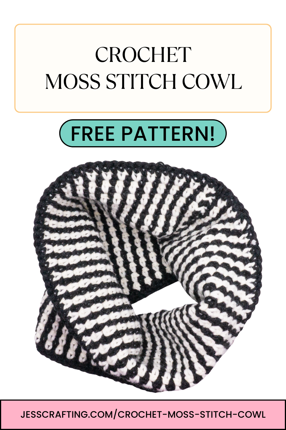 Crochet Moss Stitch Cowl