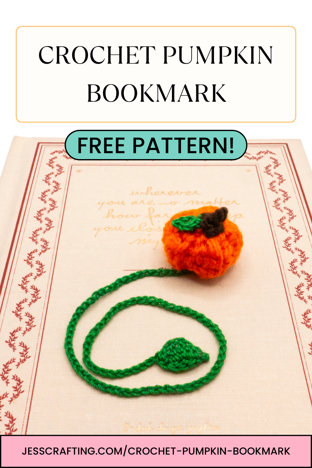 Crochet Pumpkin Bookmark