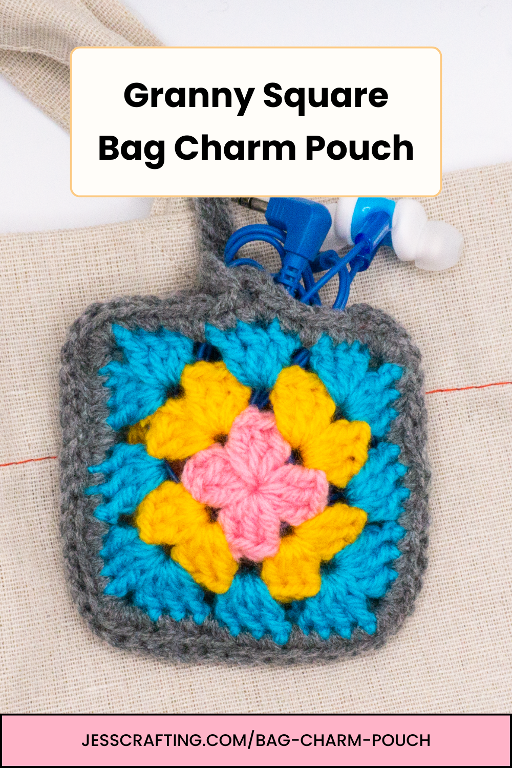 Granny Square Bag Charm Pouch
