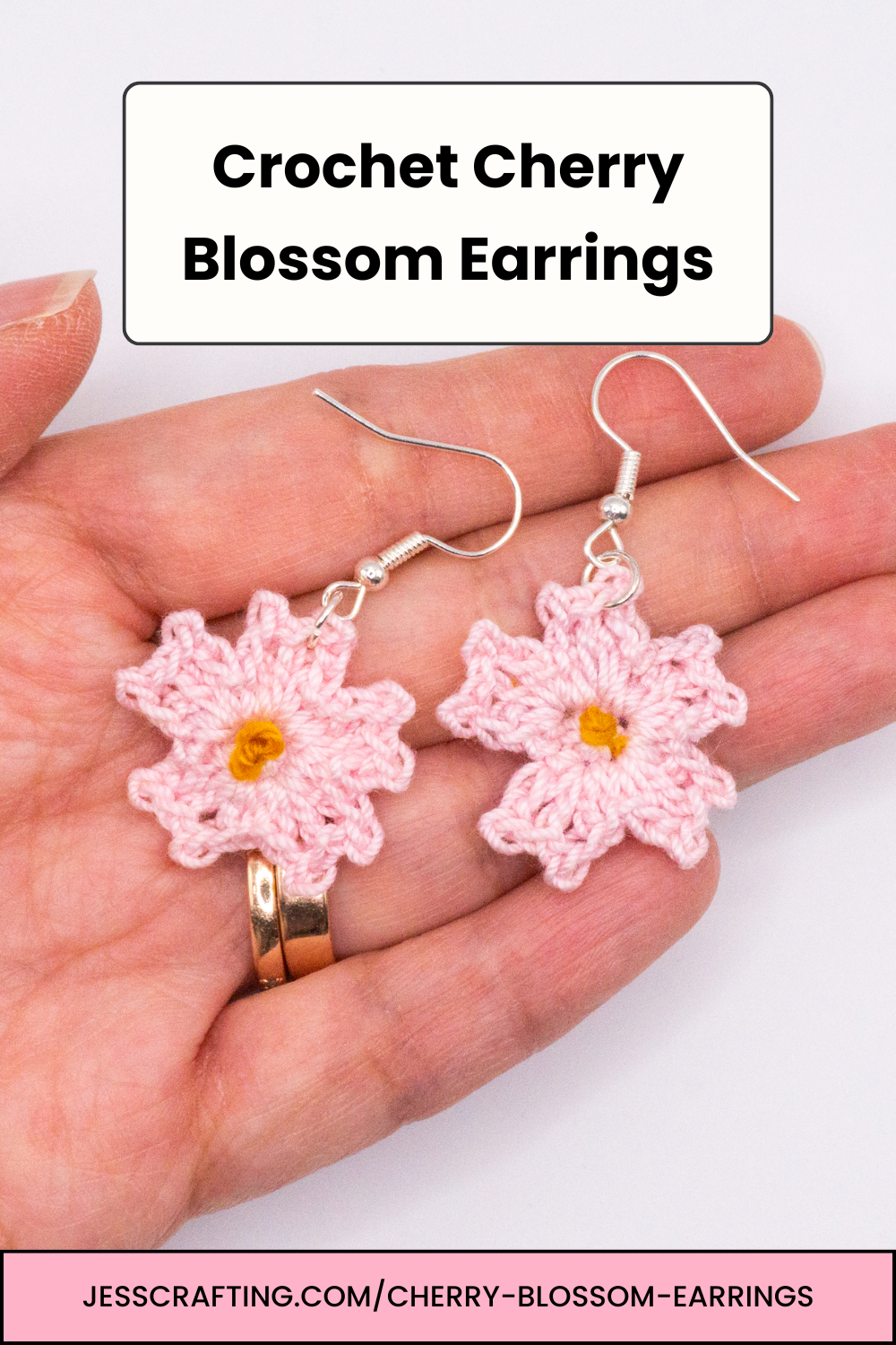 Crochet Cherry Blossom Earrings