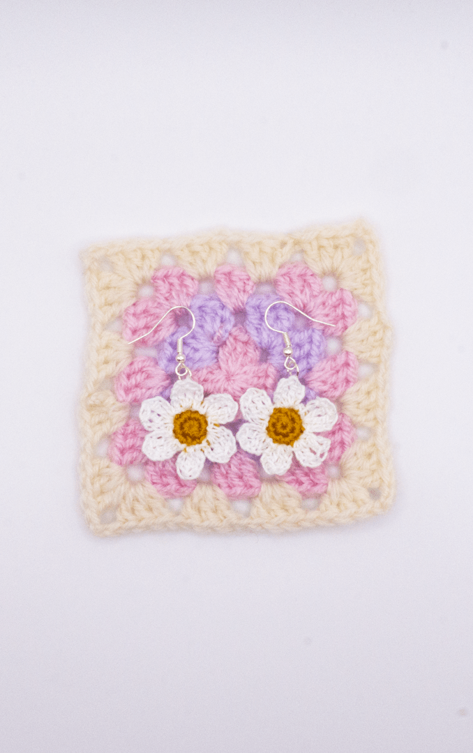Crochet Flower Earrings 1