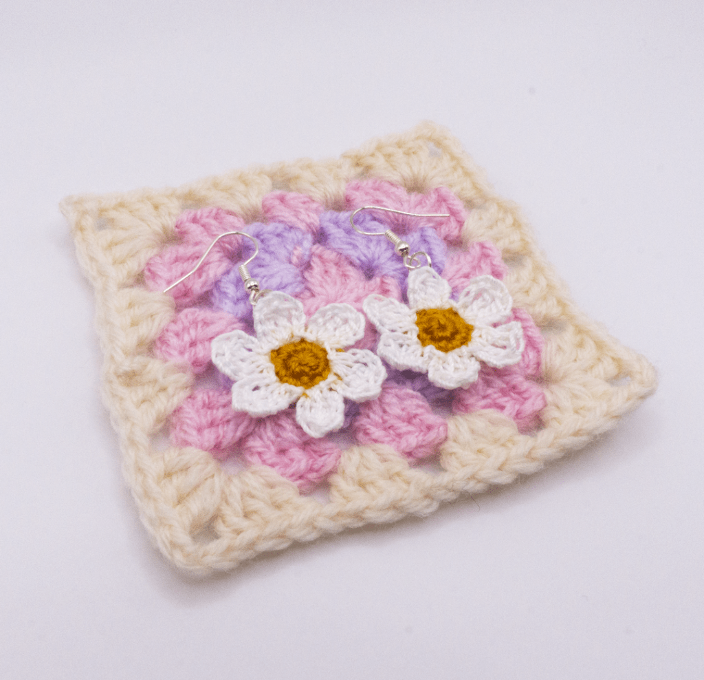 Crochet Flower Earrings 3